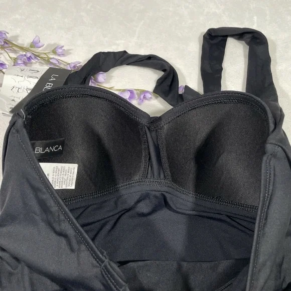 NWT La Blanca [ 4 ] Island Goddess Convertible Tankini Top‎ in Black - Picture 9 of 10